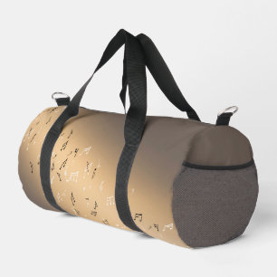 Musical Notes in the Moonlight Golden Brown  Duffle Bag