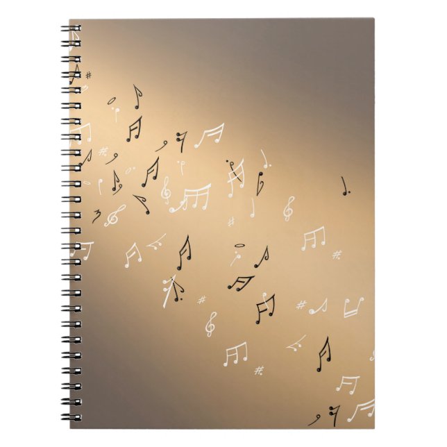 Musical Notes in the Moonlight Golden  Notebook (Front)