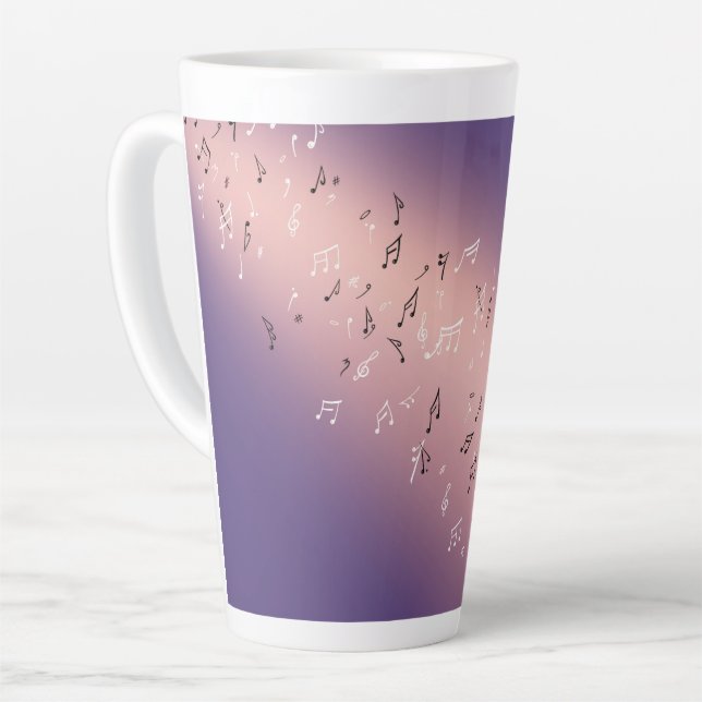 Musical Notes in the Moonlight  Latte Mug (Left Angle)