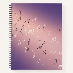 Musical Notes in the Moonlight Lilac Pink Notebook