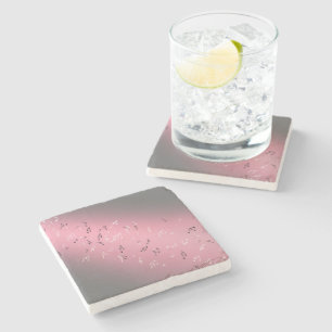 Musical notes in the moonlight Stone Coaster