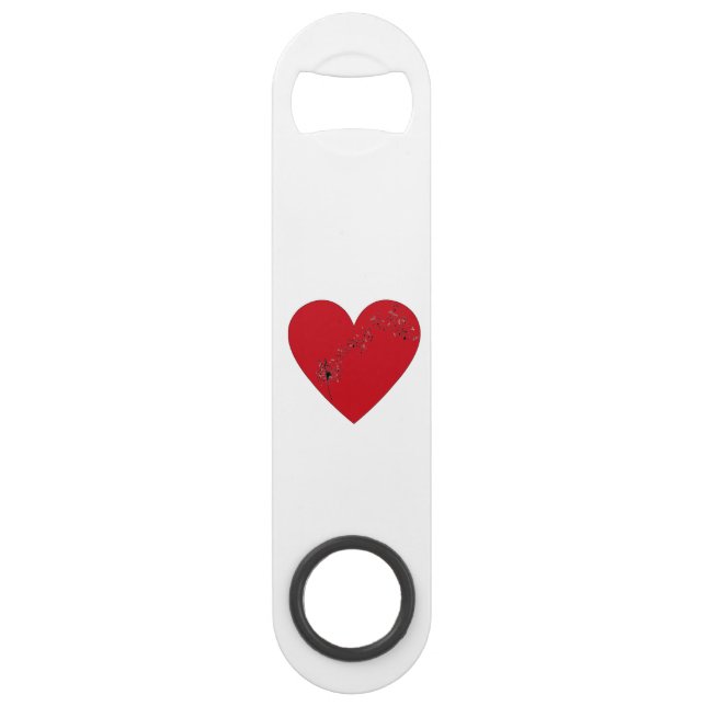 Musical notes in the Stain,Stainless Bottle Opener Bar Key (Front)