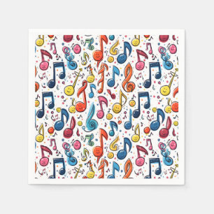 Musical Notes Kawaii Art Design Napkin