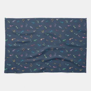 Musical notes kitchen towel