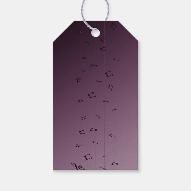 Musical Notes Mauve Gift Tags  (Front)