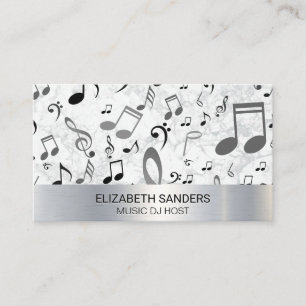 Musical Notes Metal Marble Business Card