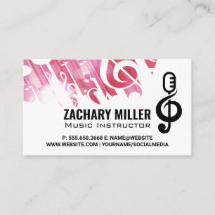 Musical Notes Microphone Logo Business Card