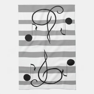 Musical Notes Music Cafe Towels Musician Gifts