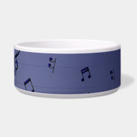 Musical Notes - Navy Ceramic Pet Bowl