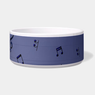 Musical Notes - Navy Ceramic Pet Bowl