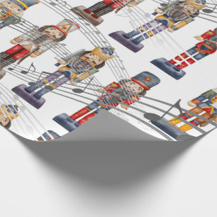Musical Notes Nutcracker Soldiers  Wrapping Paper