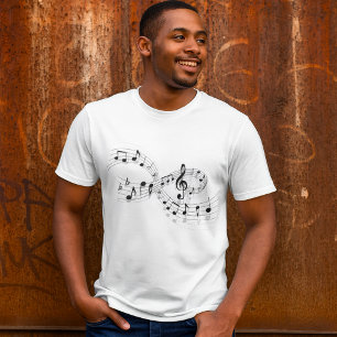 Musical Notes On A Staff Line Mens T-Shirt