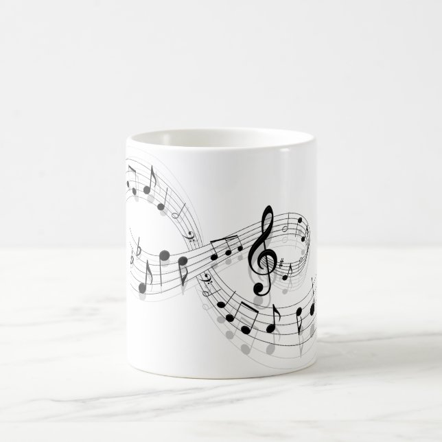 Musical Notes On A Staff Line Mug (Center)