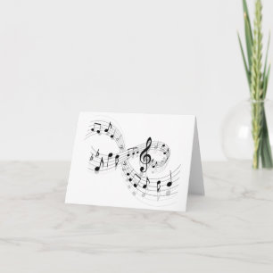Musical Notes On A Staff Line Note Cards