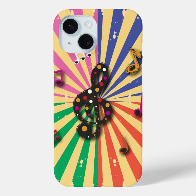 Musical Notes on Sunsplash Background Case-Mate iPhone Case (Back)