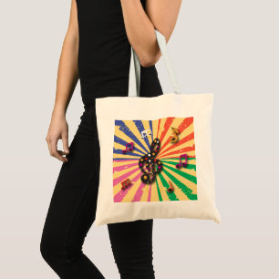Musical Notes on Sunsplash Background Tote Bag