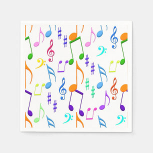 musical notes on white napkin
