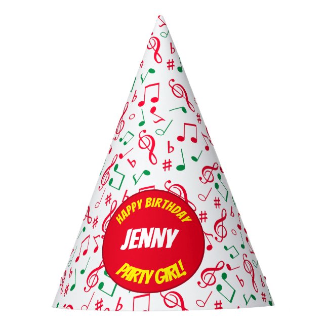 Musical Notes Party Hat (Front)