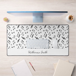 Musical Notes Pattern Personalized Desk Mat