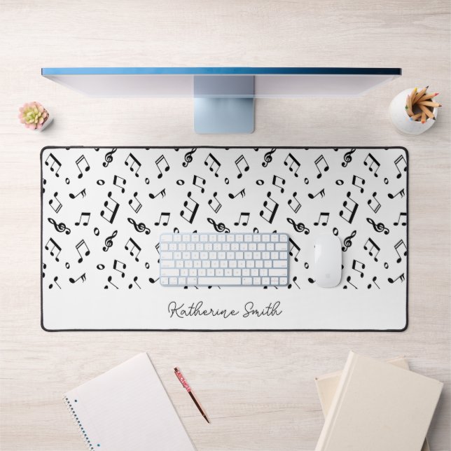Musical Notes Pattern Personalized Desk Mat (Office 1)
