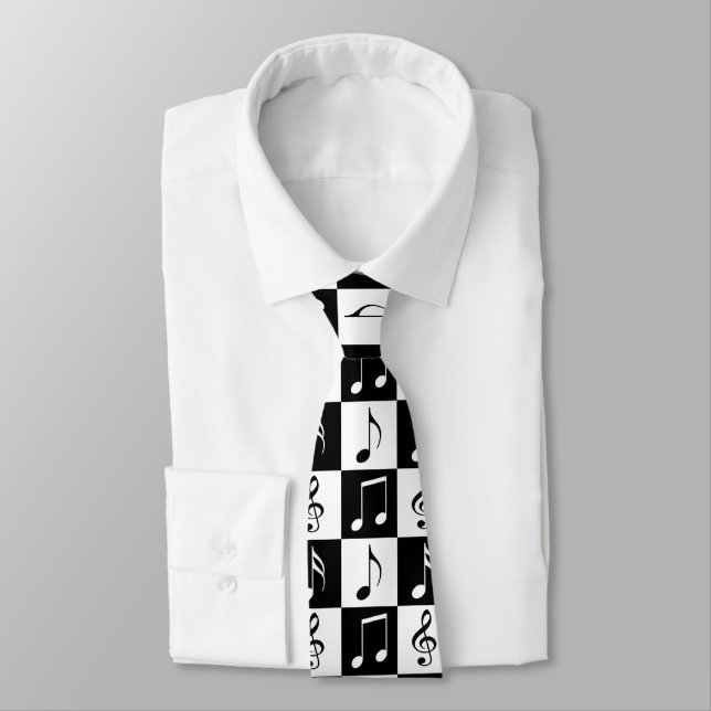 Musical Notes Pattern Tie (Tied)