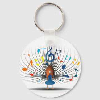 Musical Notes Peecock Keychain