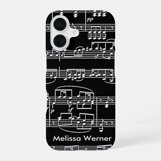 Musical Notes personalized iPhone 16 Case (Back)