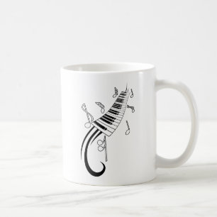 MUSICAL NOTES PIANO KEYBOARD TATTOO GRAPHICS COFFEE MUG