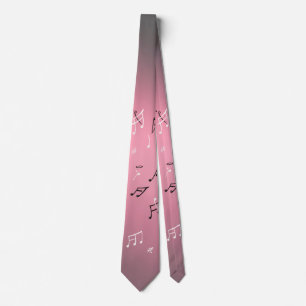 Musical Notes Pink Light Neck Tie