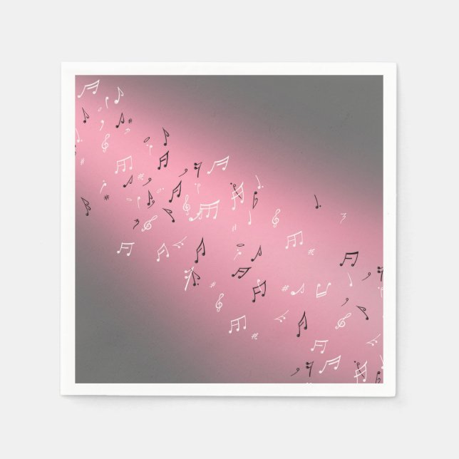 Musical Notes Pink Moon  Napkin (Front)