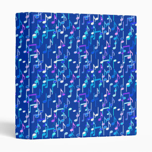 Musical Notes print - indigo blue, multi Binder