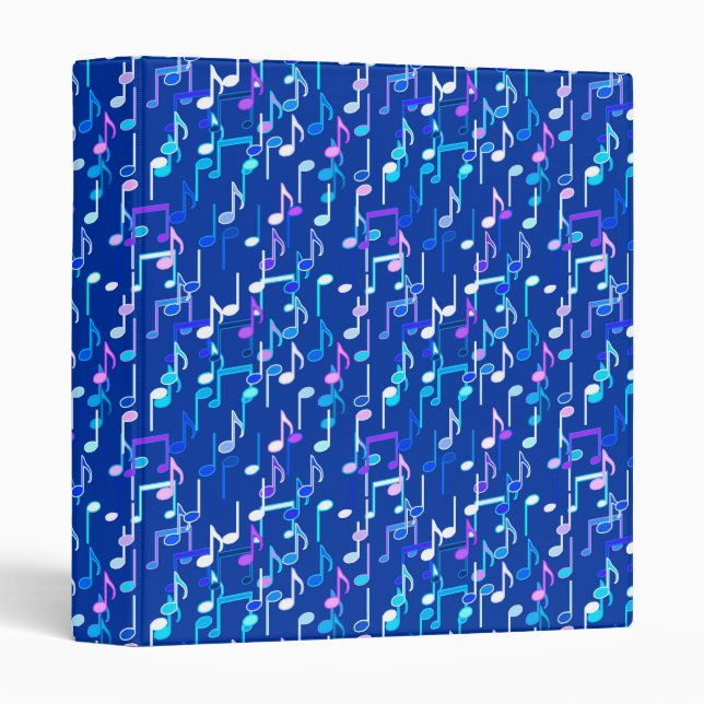 Musical Notes print - indigo blue, multi Binder (Front/Spine)