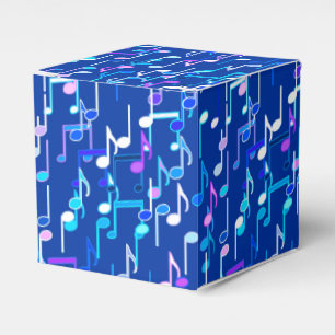 Musical Notes print - indigo blue, multi Favor Box