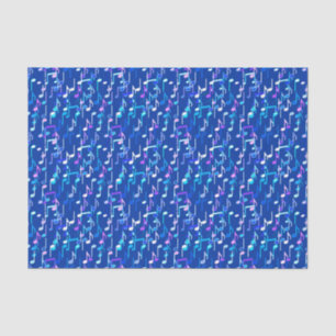 Musical Notes print - indigo blue, multi Tissue Paper