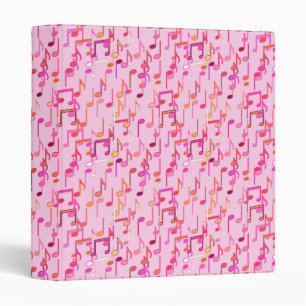 Musical Notes print - pink, multi Binder
