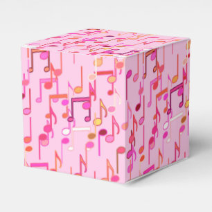 Musical Notes print - pink, multi Favor Box