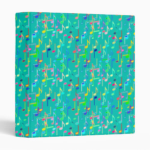 Musical Notes print - turquoise, multi Binder