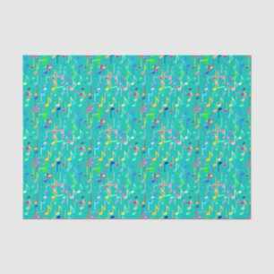Musical Notes print - turquoise, multi Tissue Paper