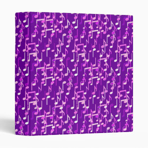 Musical Notes print - violet purple, multi Binder