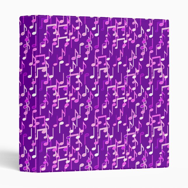 Musical Notes print - violet purple, multi Binder (Front/Spine)