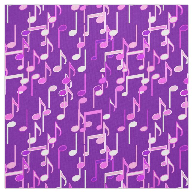 Musical Notes print - violet purple, multi Fabric (Swatch)