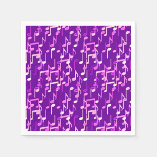 Musical Notes print - violet purple, multi Napkin