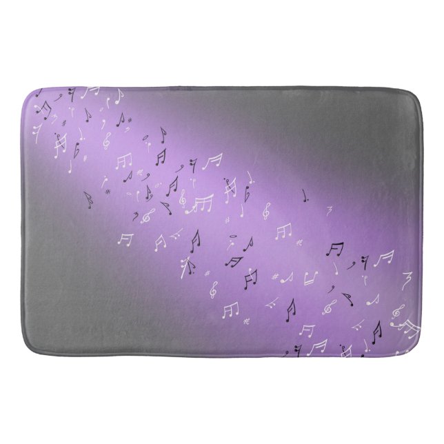 Musical Notes Purple Glow Bath Mat (Front)