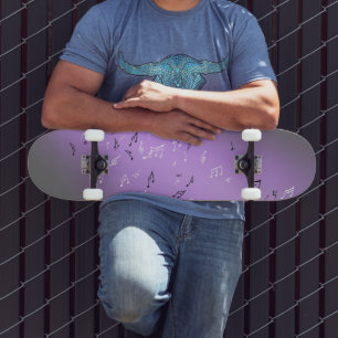 Musical Notes Purple Glow Skateboard