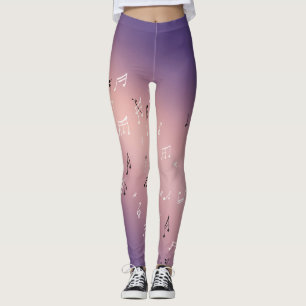 Musical Notes Purple Ombre Leggings