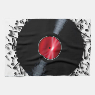 Musical Notes Record Kitchen Towel