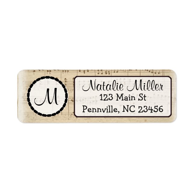 Musical Notes Return Address Labels (Front)