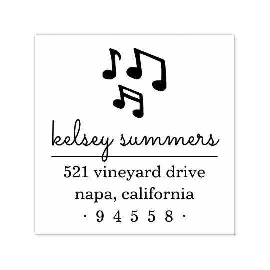 Musical Notes Return Address Stamp
