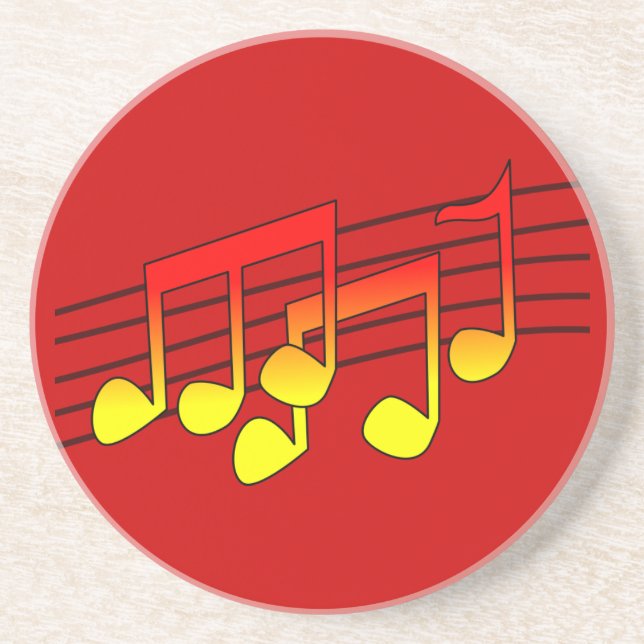 Musical Notes Sandstone Coaster (Front)