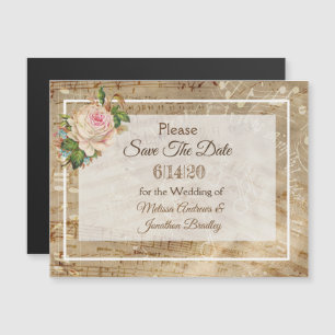 Musical Notes Save the Date Magnetic Card